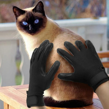 Black Pet Grooming Gloves - 1 Pair (2 Pieces)