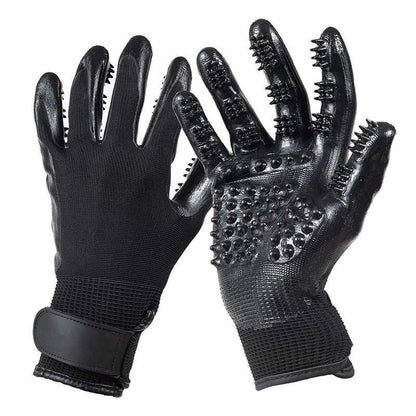 Black Pet Grooming Gloves - 1 Pair (2 Pieces)