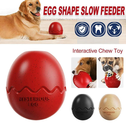 Licking Dog Gnawing Toy Slow Feeder Dinosaur Eggs Interactive Slow Food Dog Toy - Black