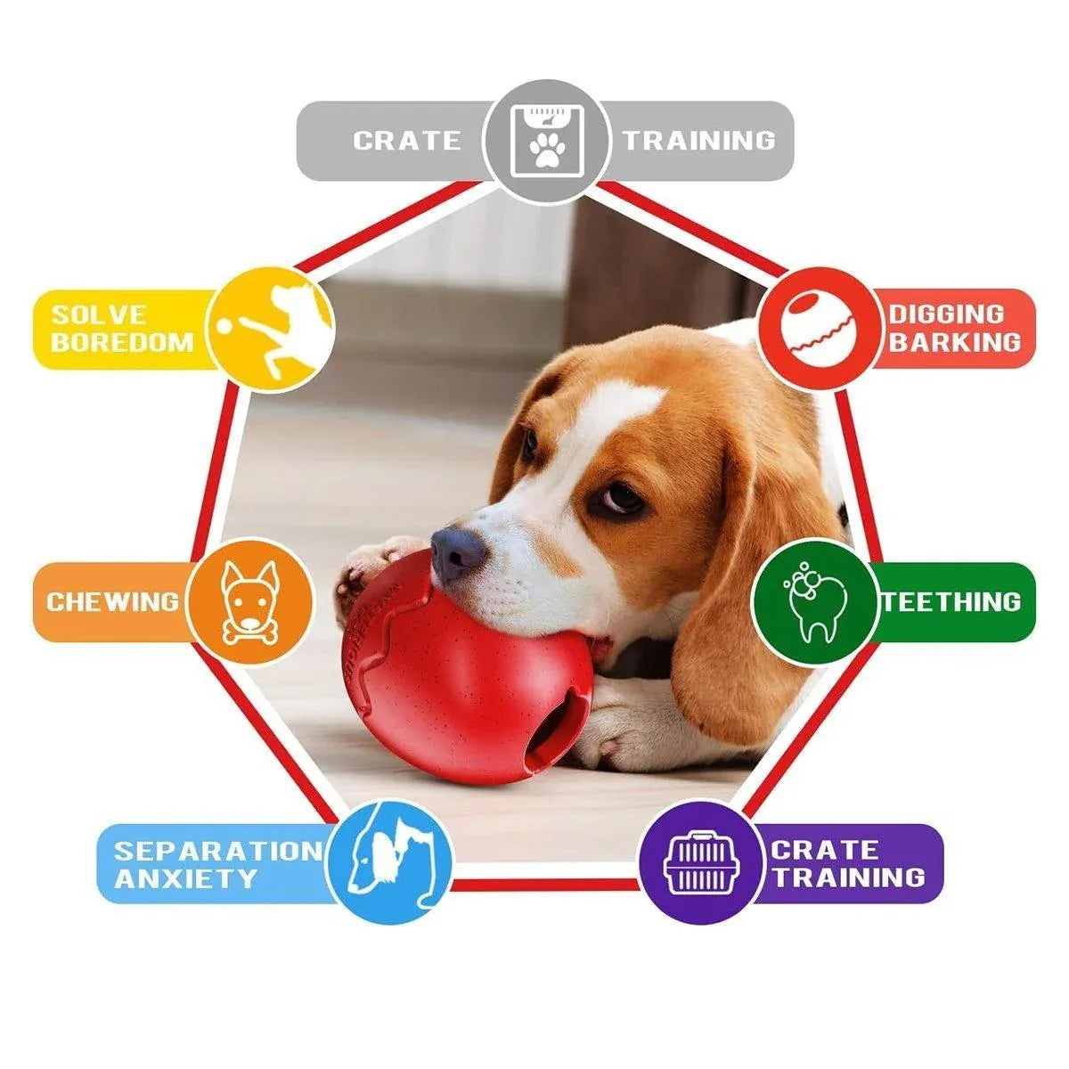 Licking Dog Gnawing Toy Slow Feeder Dinosaur Eggs Interactive Slow Food Dog Toy - Beige
