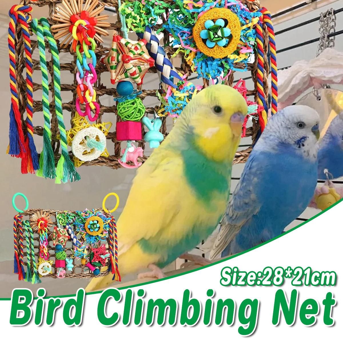 1-Piece Multicolour Bird Cage Climbing Net Toy, 28 x 21 cm