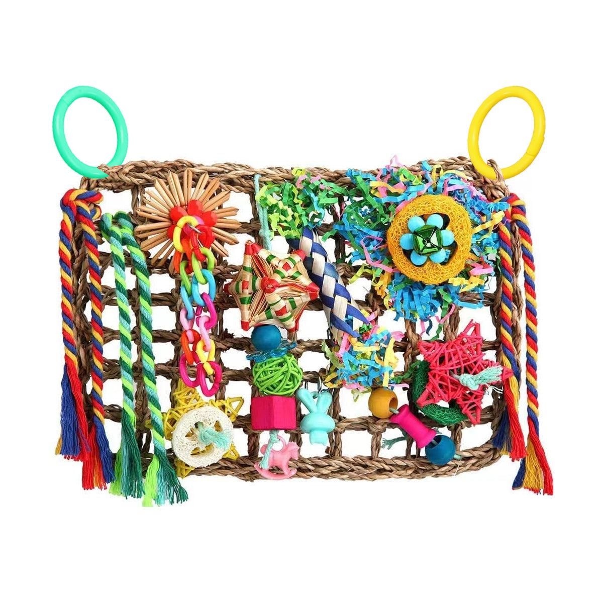 1-Piece Multicolour Bird Cage Climbing Net Toy, 28 x 21 cm