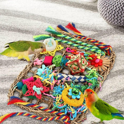 1-Piece Multicolour Bird Cage Climbing Net Toy, 28 x 21 cm