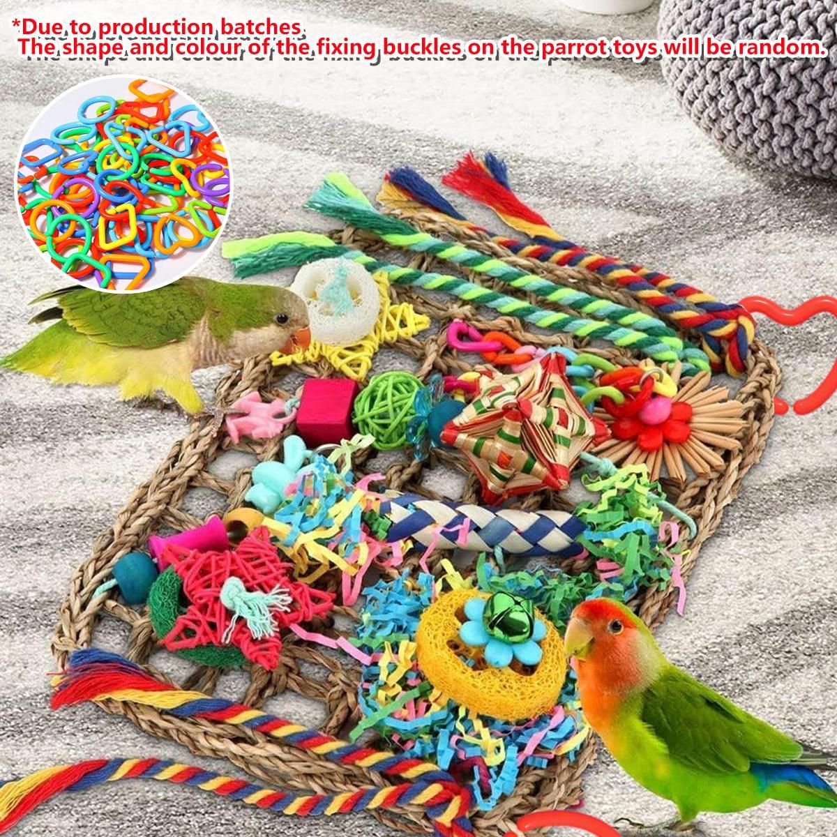1-Piece Multicolour Bird Cage Climbing Net Toy, 28 x 21 cm
