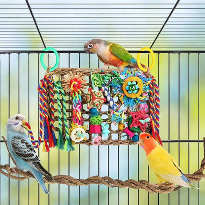 1-Piece Multicolour Bird Cage Climbing Net Toy, 28 x 21 cm