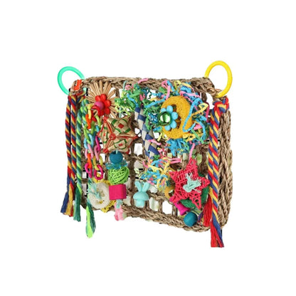 1-Piece Multicolour Bird Cage Climbing Net Toy, 28 x 21 cm