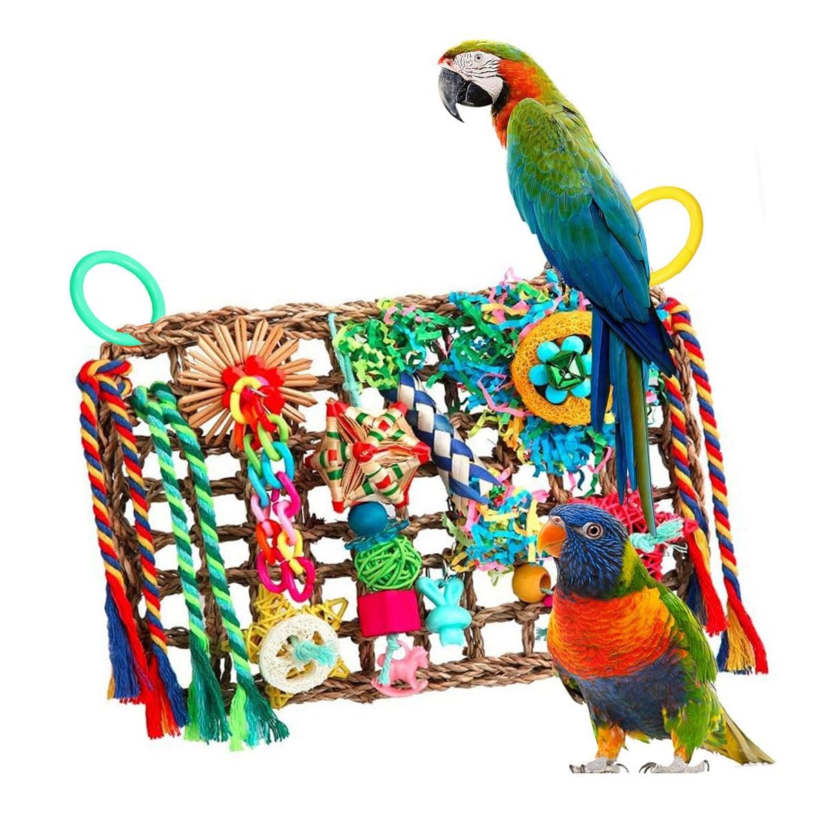 1-Piece Multicolour Bird Cage Climbing Net Toy, 28 x 21 cm