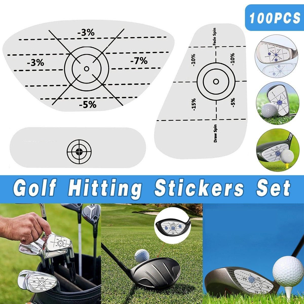 100 Golf Club Face Impact Stickers, 3 Types
