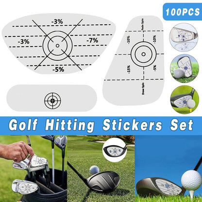 100 Golf Club Face Impact Stickers, 3 Types