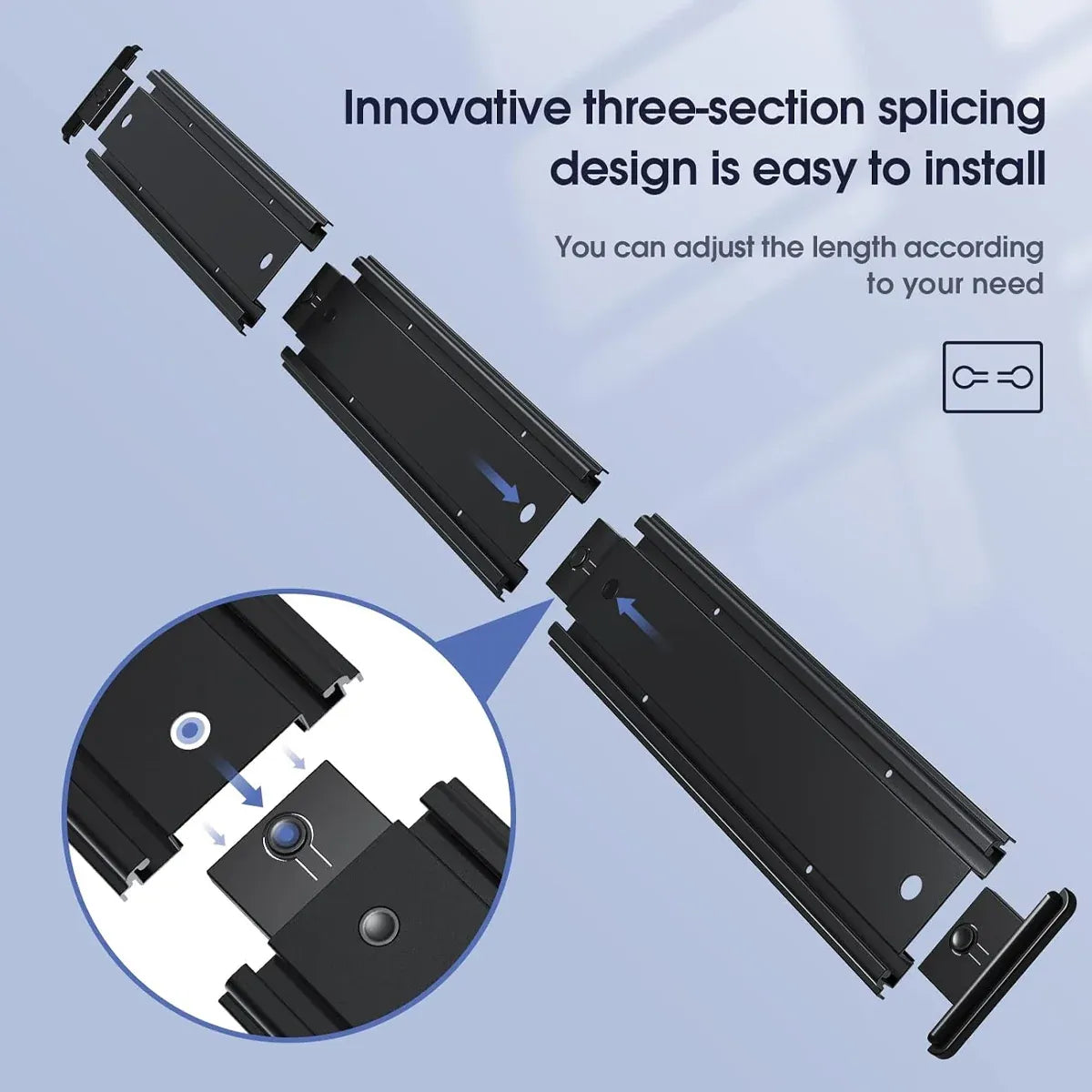 5 Hangers Guitar Wall Stand with Adjustable Aluminium Alloy Rail Black