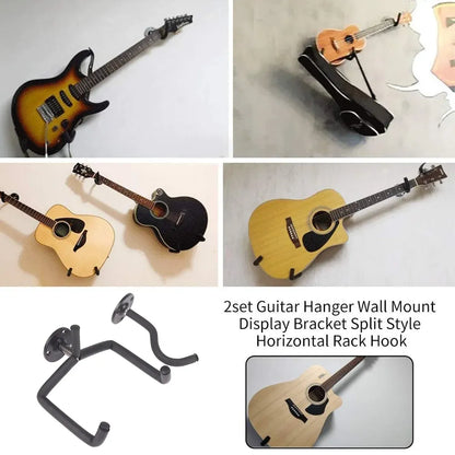 Wall Mounted Guitar Hanger Split Type for Guitar Studio Space Saving Secure Hold