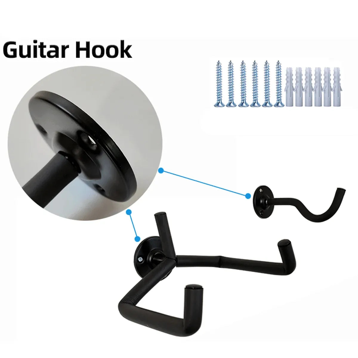 Wall Mounted Guitar Hanger Split Type for Guitar Studio Space Saving Secure Hold