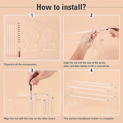 Clear Acrylic Headband Storage Stand