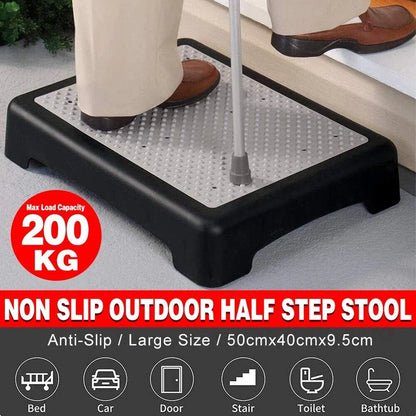 Non-Slip Half Step Stool 50 x 40 x 9.5 cm Indoor Outdoor Mobility Step, 1 Piece