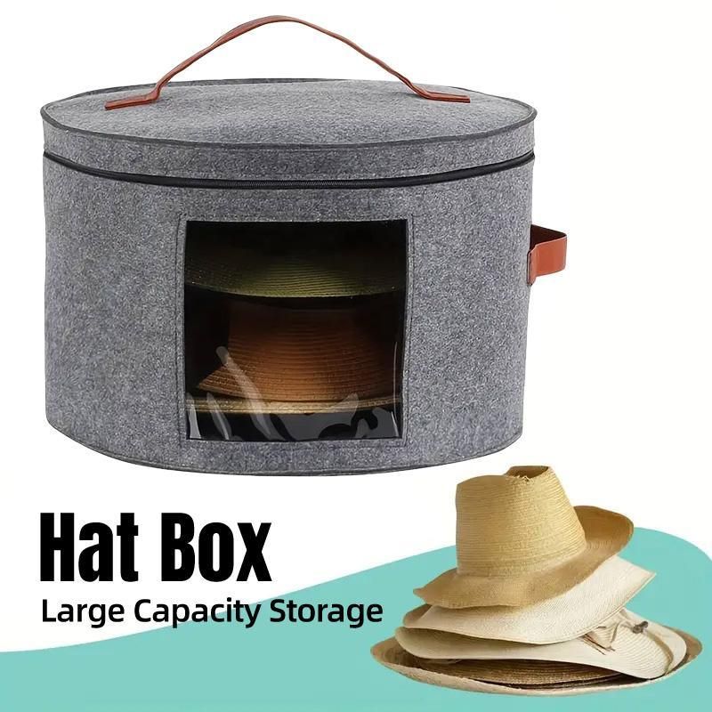 1-Piece Grey Felt Hat and Clothing Storage Case