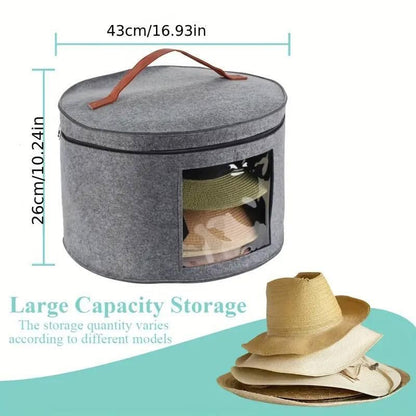 1-Piece Grey Felt Hat and Clothing Storage Case