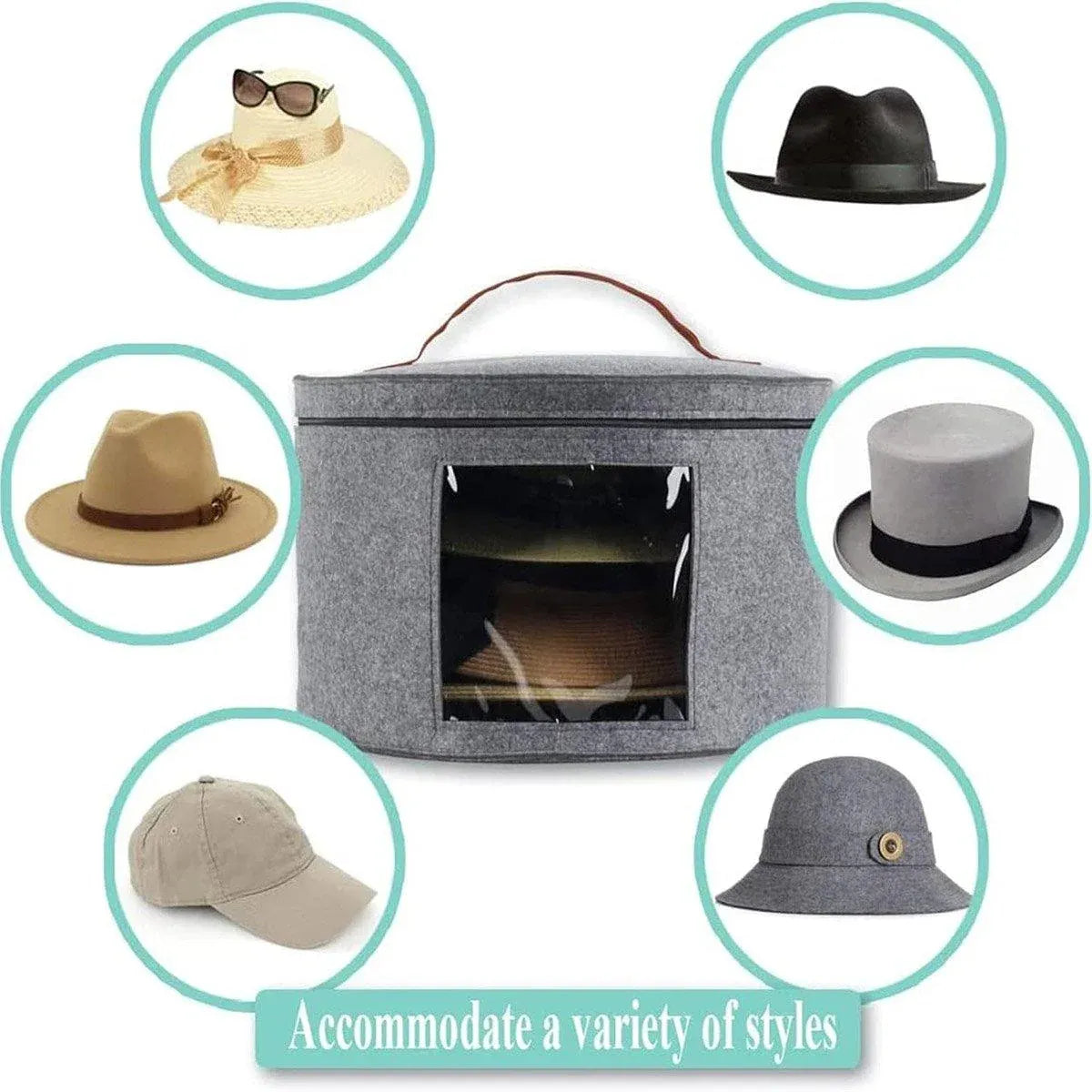 1-Piece Grey Felt Hat and Clothing Storage Case