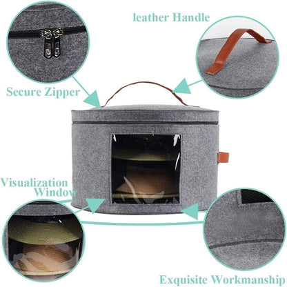 1-Piece Grey Felt Hat and Clothing Storage Case