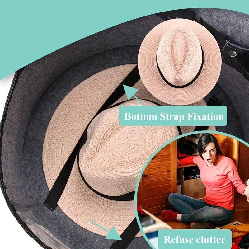 1-Piece Grey Felt Hat and Clothing Storage Case