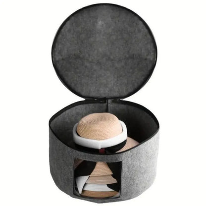 1-Piece Grey Felt Hat and Clothing Storage Case