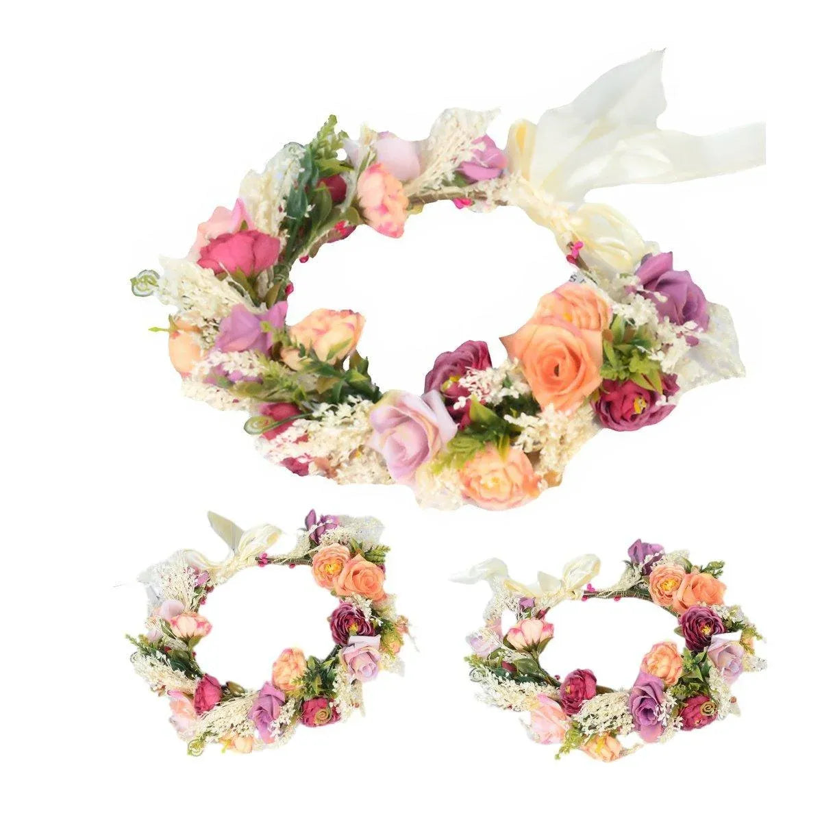 Artificial Flower Wreath Headband