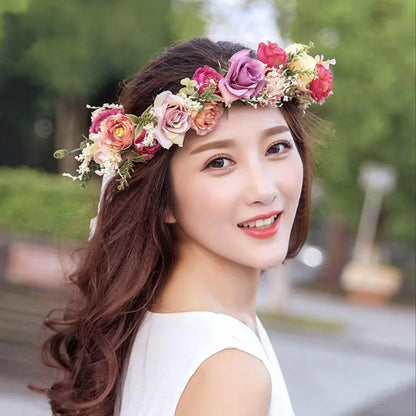 Artificial Flower Wreath Headband