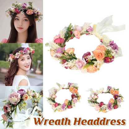 Artificial Flower Wreath Headband