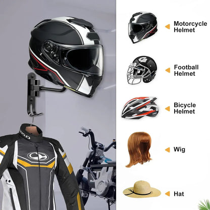 2PCS Motorcycle Helmet Rack Hole free Hat Display Wall Hanging Holder Rack