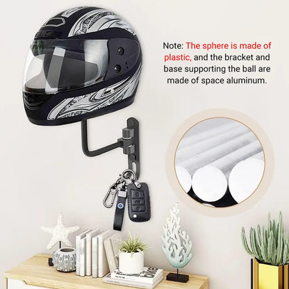 2PCS Motorcycle Helmet Rack Hole free Hat Display Wall Hanging Holder Rack