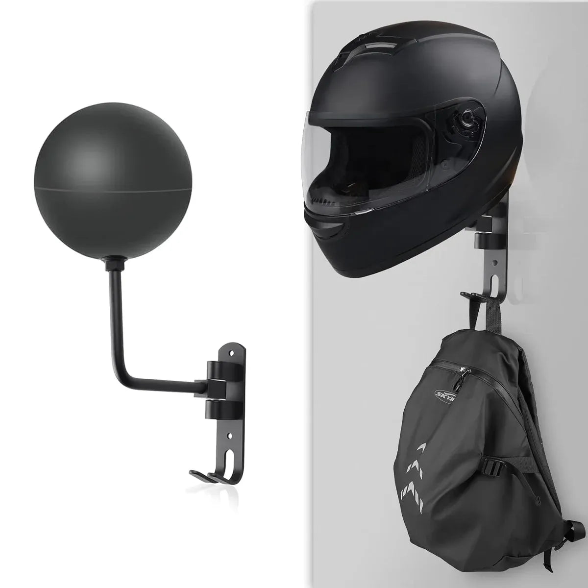 2PCS Motorcycle Helmet Rack Hole free Hat Display Wall Hanging Holder Rack
