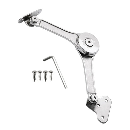 2 PCS Folding Lid Lift Up Stay Support Buffer Stop Hinge Silver With Soft-Close