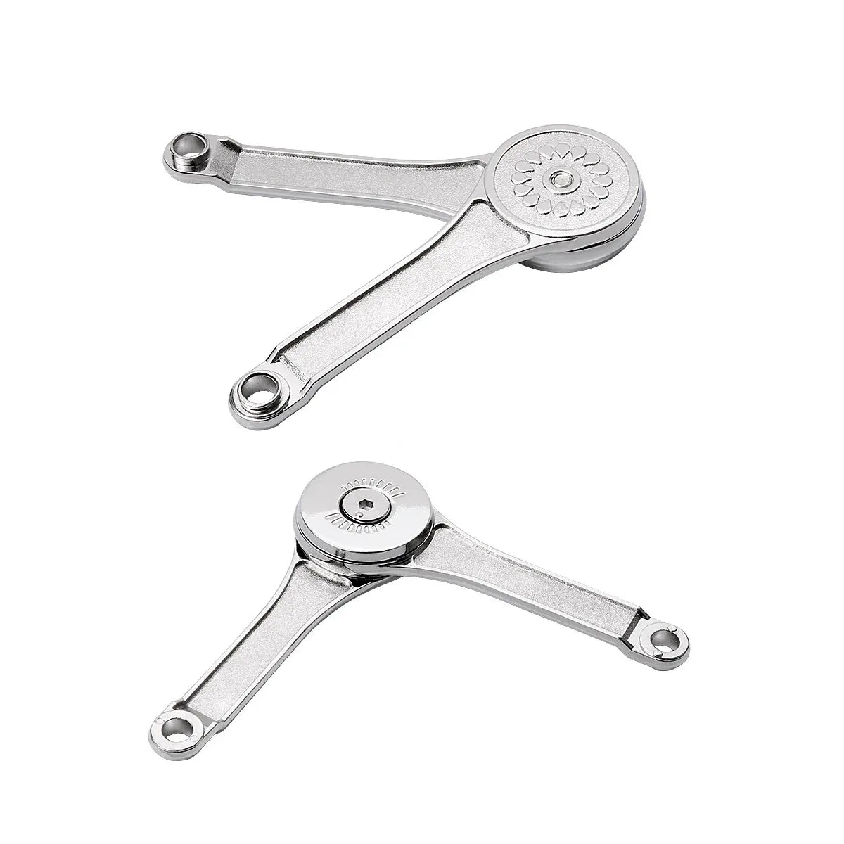 2 PCS Folding Lid Lift Up Stay Support Buffer Stop Hinge Silver With Soft-Close