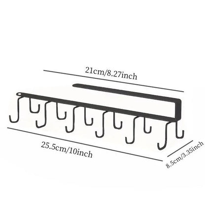 2-Piece Black Under-Shelf Cup Holder Rack Set