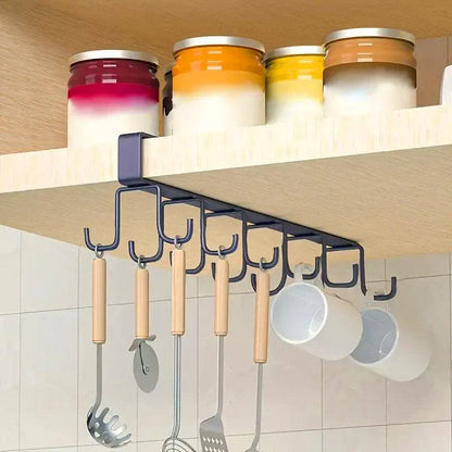 2-Piece Black Under-Shelf Cup Holder Rack Set