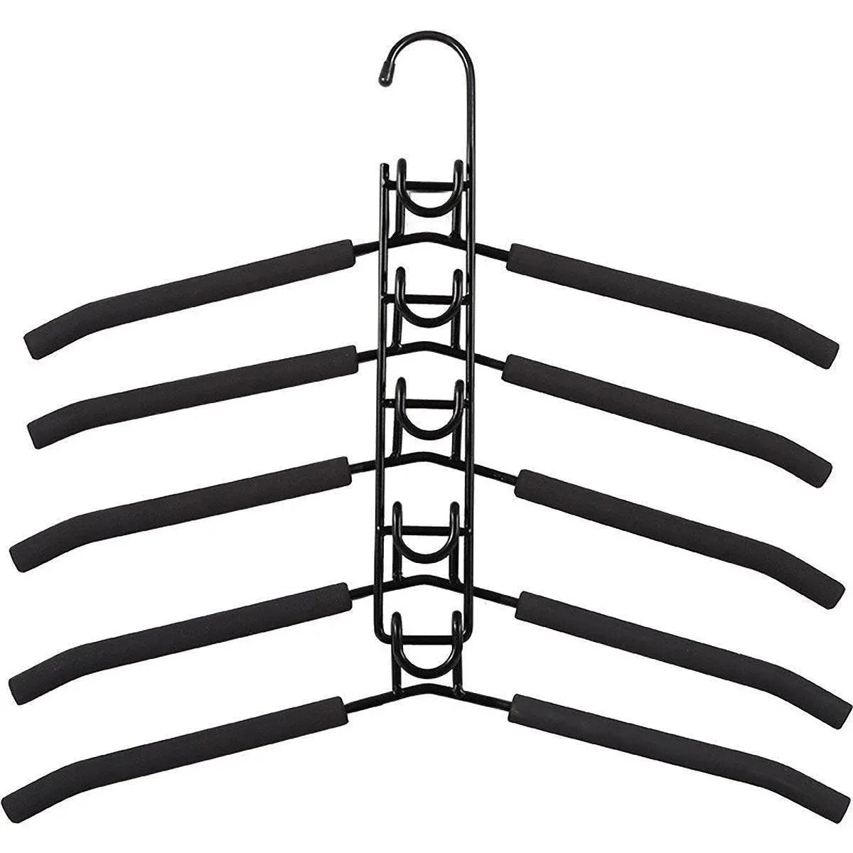 Space saving Multi layer Folding Hanger Hook Closet Organizer Clothes Rack - Black
