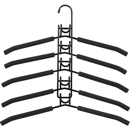 Space saving Multi layer Folding Hanger Hook Closet Organizer Clothes Rack - Black