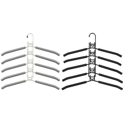 Space saving Multi layer Folding Hanger Hook Closet Organizer Clothes Rack - Black