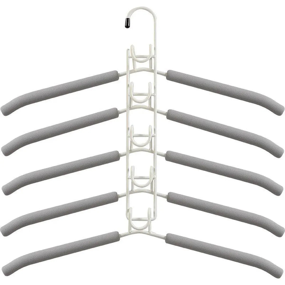Space saving Multi layer Folding Hanger Hook Closet Organizer Clothes Rack - White