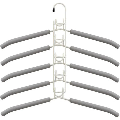 Space saving Multi layer Folding Hanger Hook Closet Organizer Clothes Rack - White