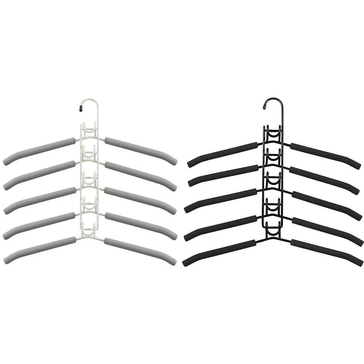 Space saving Multi layer Folding Hanger Hook Closet Organizer Clothes Rack - White