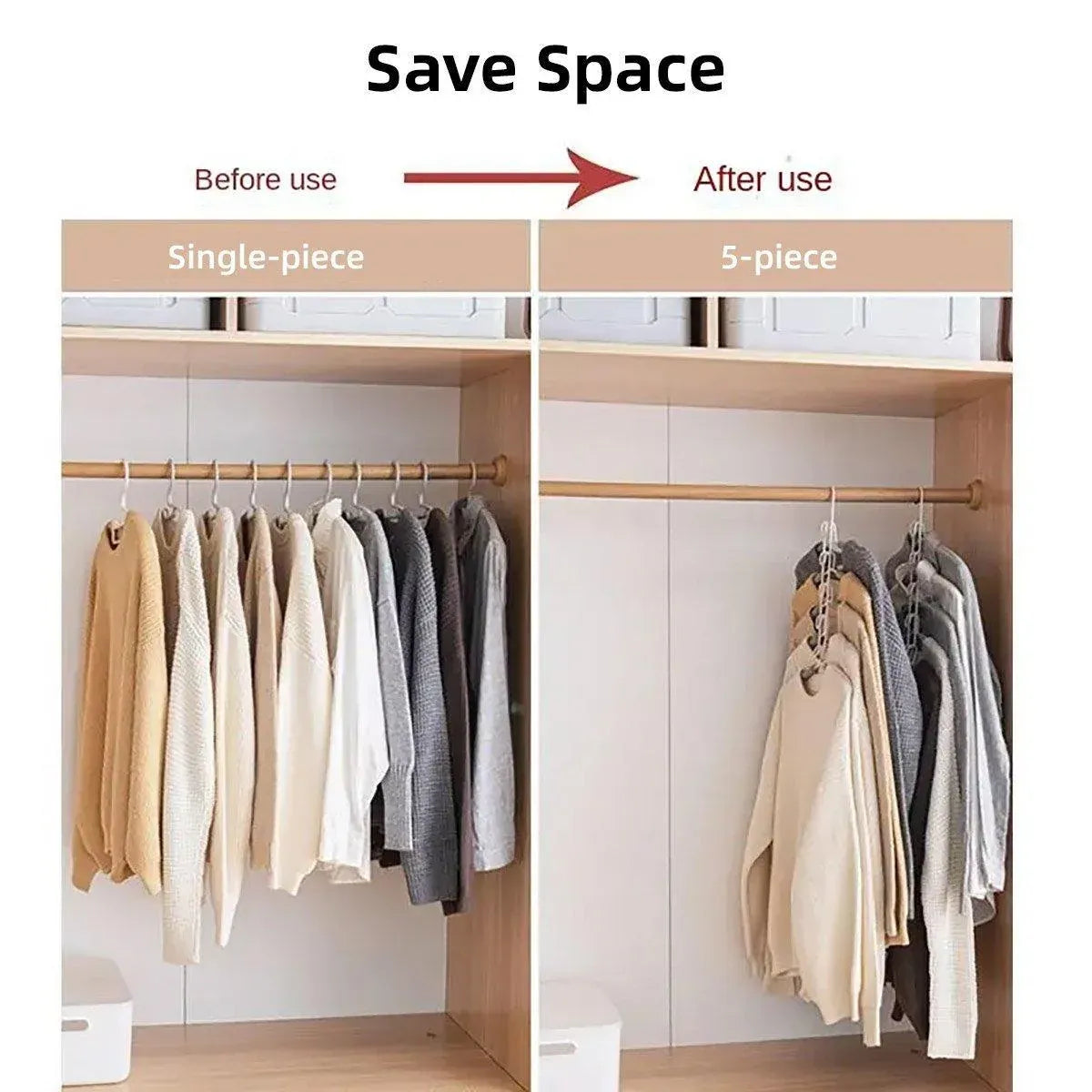 Space saving Multi layer Folding Hanger Hook Closet Organizer Clothes Rack - White