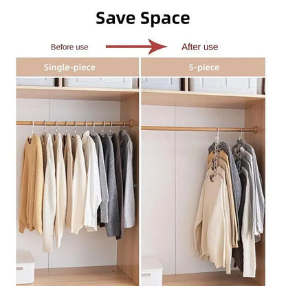Space saving Multi layer Folding Hanger Hook Closet Organizer Clothes Rack - White