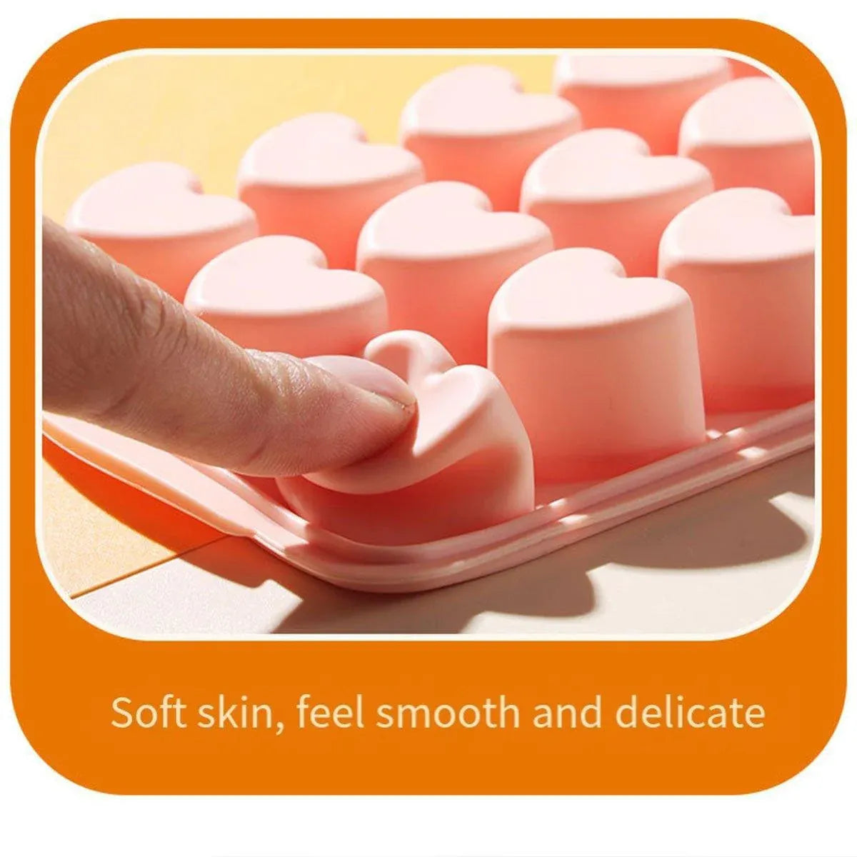2-Piece 21-Cavity Heart Ice Tray Set in Pink and Blue