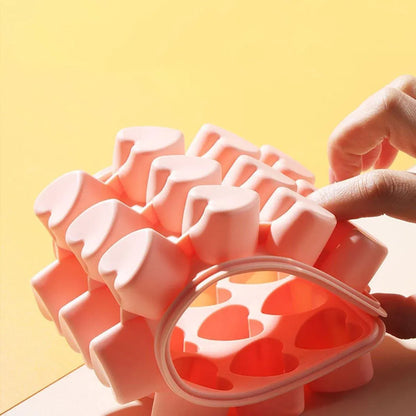 2-Piece 21-Cavity Heart Ice Tray Set in Pink and Blue