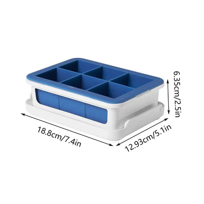 3-Piece 6-Cell Ice Cube Tray Set with Lid and Storage Container
