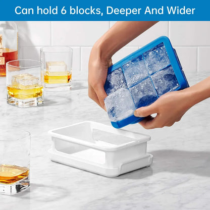 3-Piece 6-Cell Ice Cube Tray Set with Lid and Storage Container