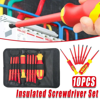 10-Piece Interchangeable Screwdriver Set with Storage Roll