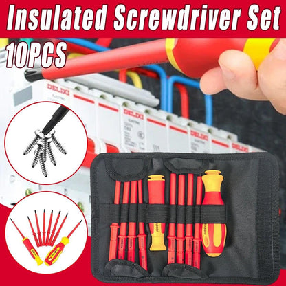 10-Piece Interchangeable Screwdriver Set with Storage Roll