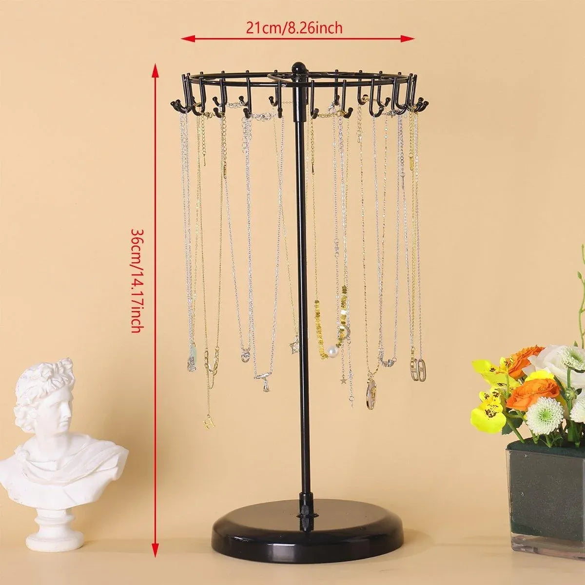 1-Piece Black Rotating Jewellery Display Rack