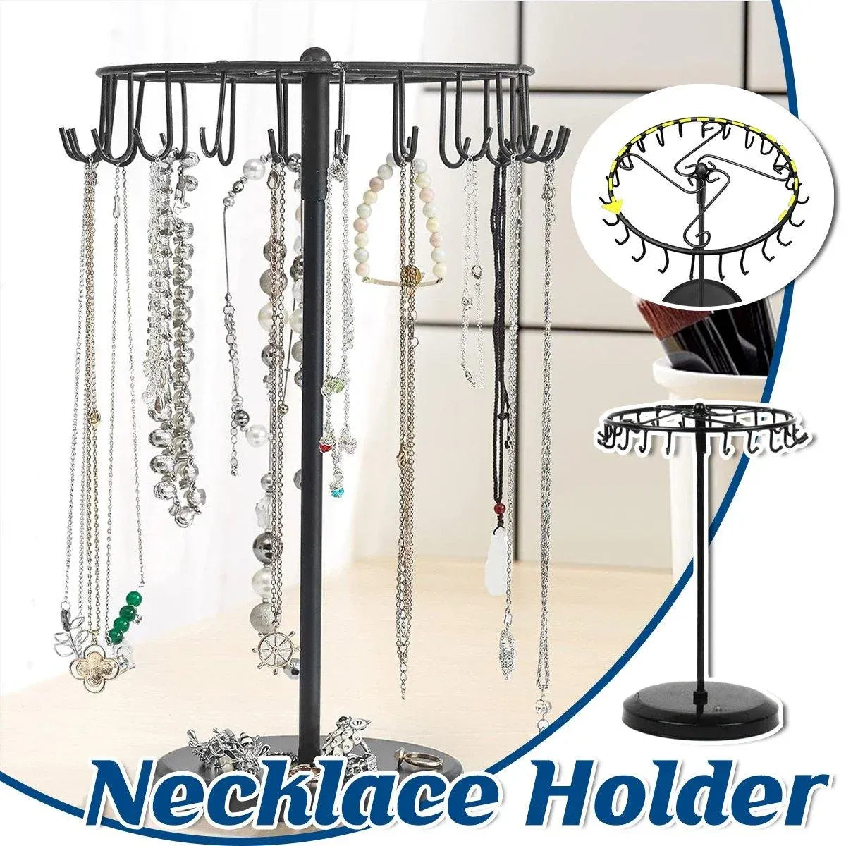 1-Piece Black Rotating Jewellery Display Rack